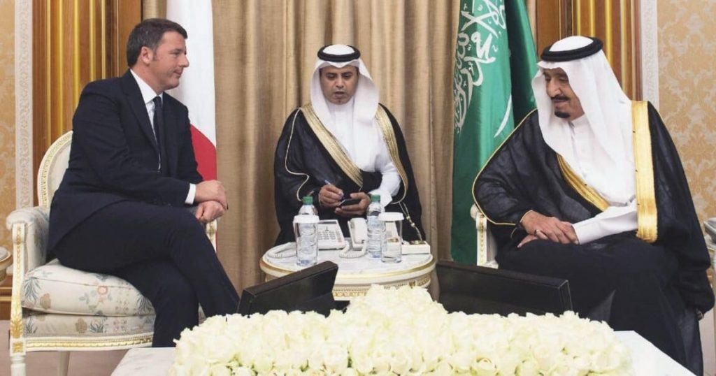 Renzi va in Arabia e dice: qui può nascere il nuovo Rinascimento.
