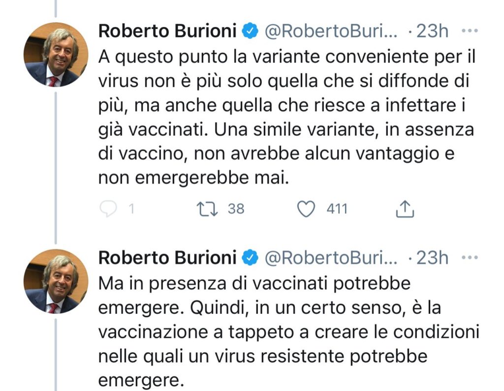 Ora lo ammette anche #Burioni! Ecco la sua ultima arrampicata libera sugli specchi