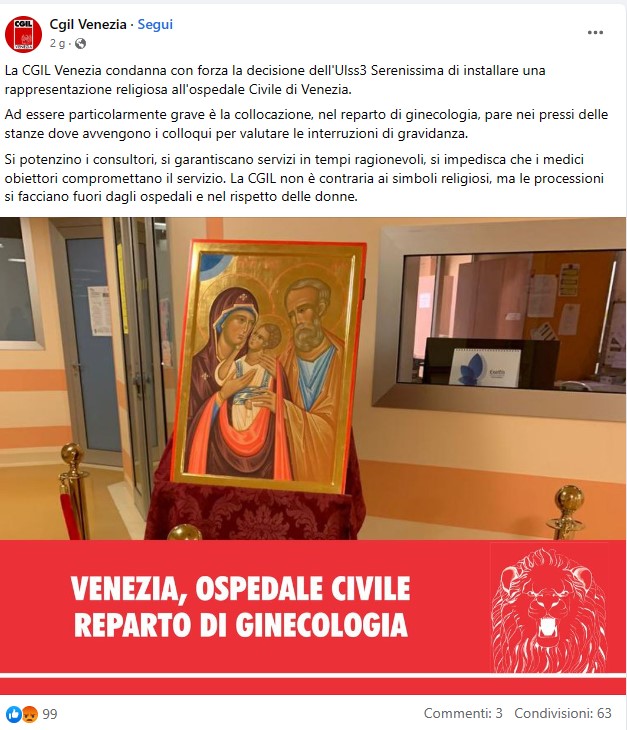 Icona sacra famiglia ospedale