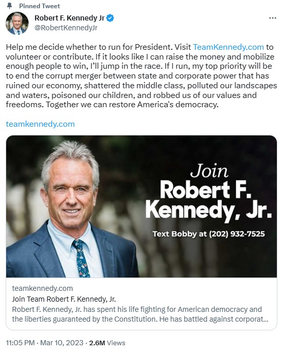 kennedy jr si candida primarie 2024