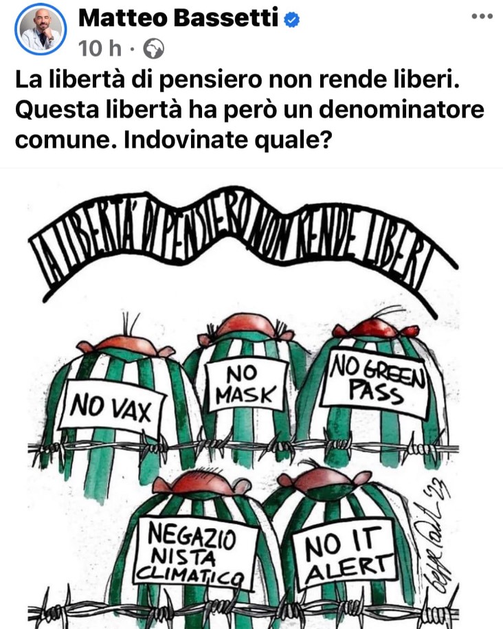 matteo bassetti vignetta critiche