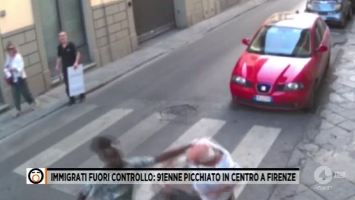 aggressione anziano firenze video